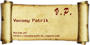 Vecsey Patrik névjegykártya