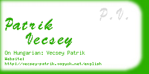 patrik vecsey business card